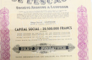 LAINIÈRE DE L'ESCAUT S.A. Inhaberaktienzertifikat, ca. 1948