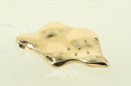 Anhänger hartvergoldet mit 5 kl. Diamanten