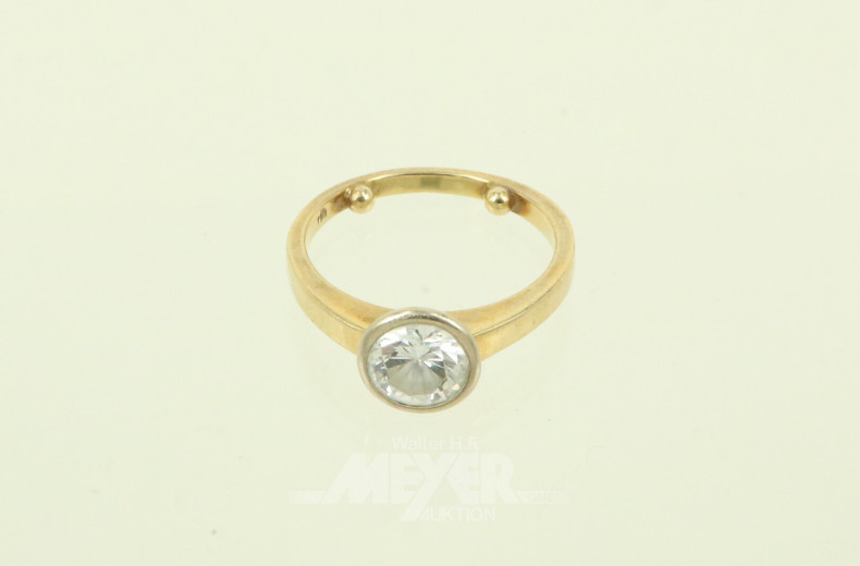 Solitärring mit Diamantimitation