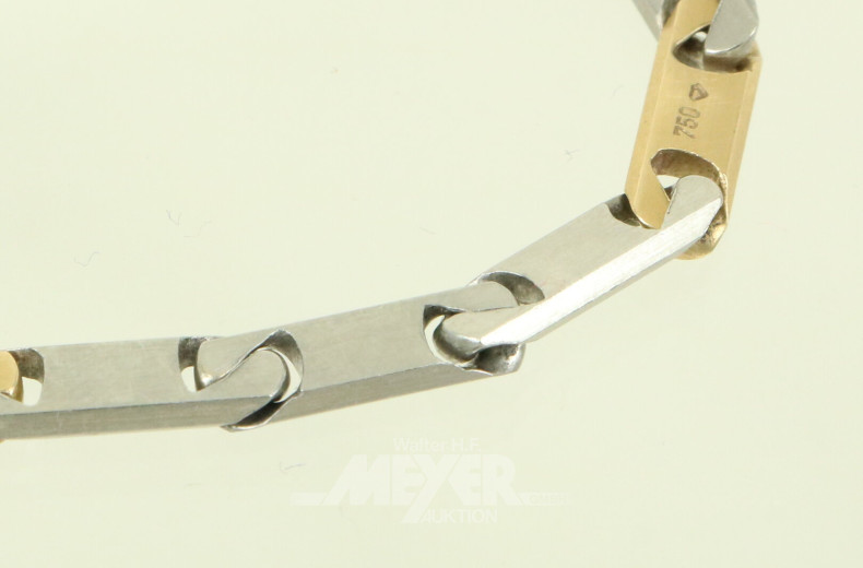 Gliederarmband aus 750er GG- und 950er Platin-Elementen
