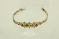 Schmuckes Damenarmband mit 10 kl. Rubinen