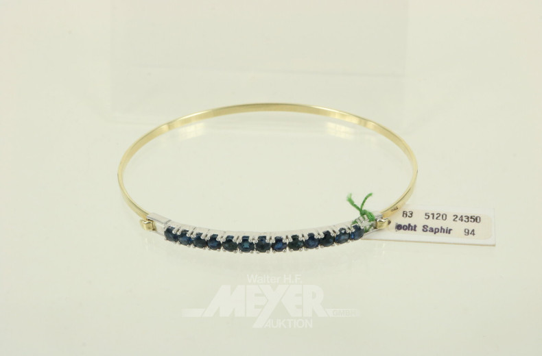 Armreif mit 13 kl. Saphiren