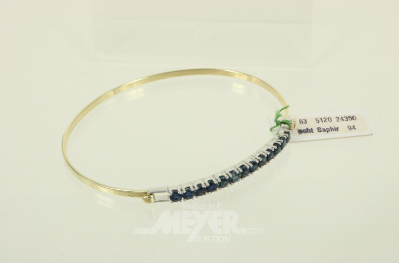 Armreif mit 13 kl. Saphiren