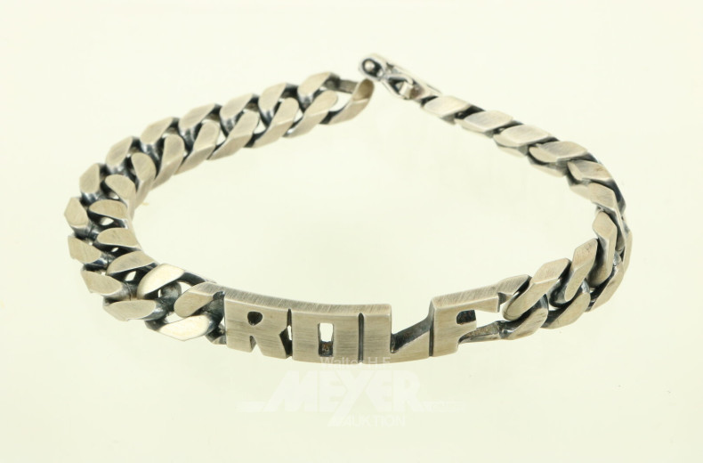 Panzerarmband mit Schriftzug 'Rolf'