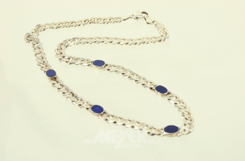 Panzerkette mit 5 Farbsteinen, blau