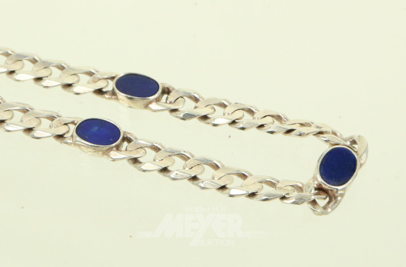 Panzerkette mit 5 Farbsteinen, blau