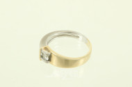 Bicolor-Solitärring mit Brillant von ca. 0.25ct