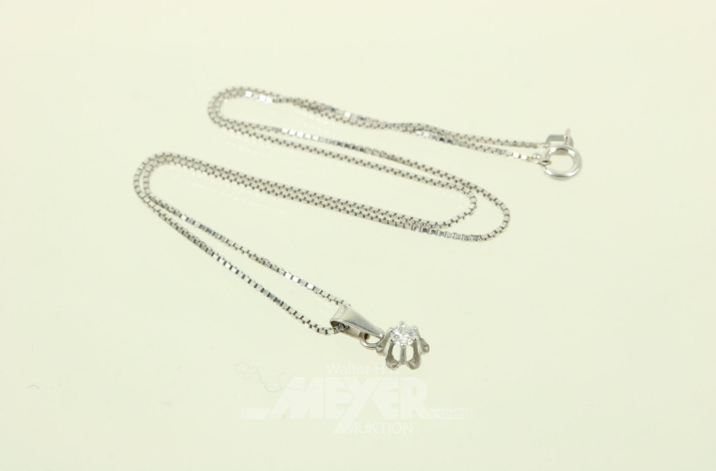 Kette mit Solitär-Anhänger von ca. 0.2ct