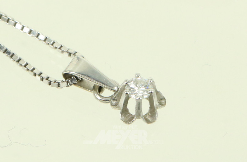 Kette mit Solitär-Anhänger von ca. 0.2ct