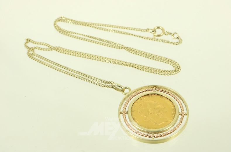 Kette mit österreichischem Dukat-Anhänger
