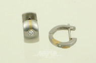 2 Ohrstecker mit kl. Brillant und Golddetails in 950er Platin