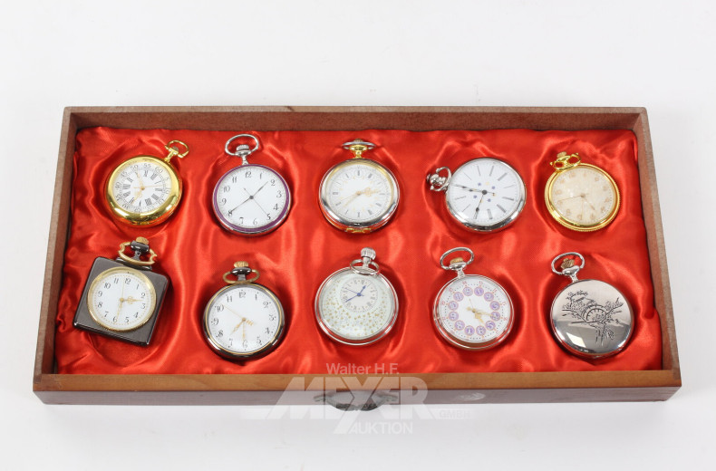 Posten Taschenuhren in Schubladenbox