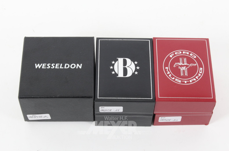 3 Herrenarmbanduhren von Wesseldon, Breil und Ford Mustang