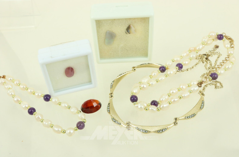 Konvolut Modeschmuck und -steine