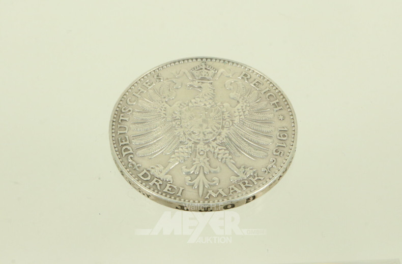 Großherzogtum Sachsen-Weimar-Eisenach - 3 Mark 'Zur Jahrhundertfeier des Großherzogtums' 1915 A