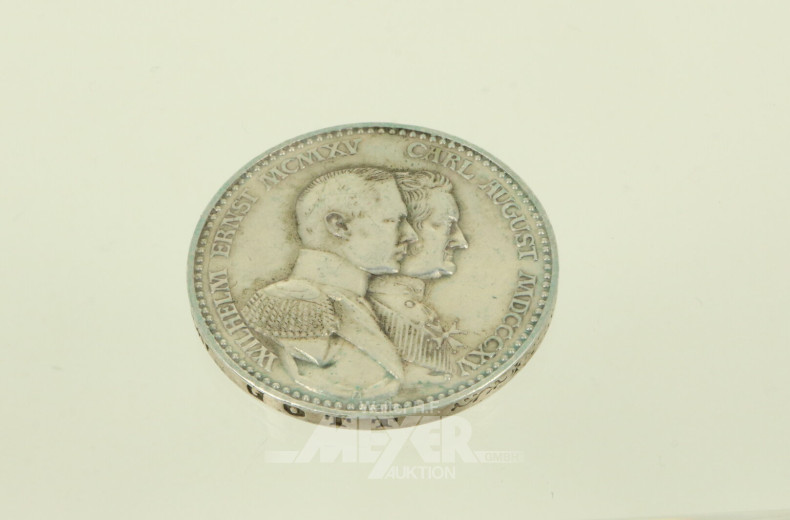 Großherzogtum Sachsen-Weimar-Eisenach - 3 Mark 'Zur Jahrhundertfeier des Großherzogtums' 1915 A