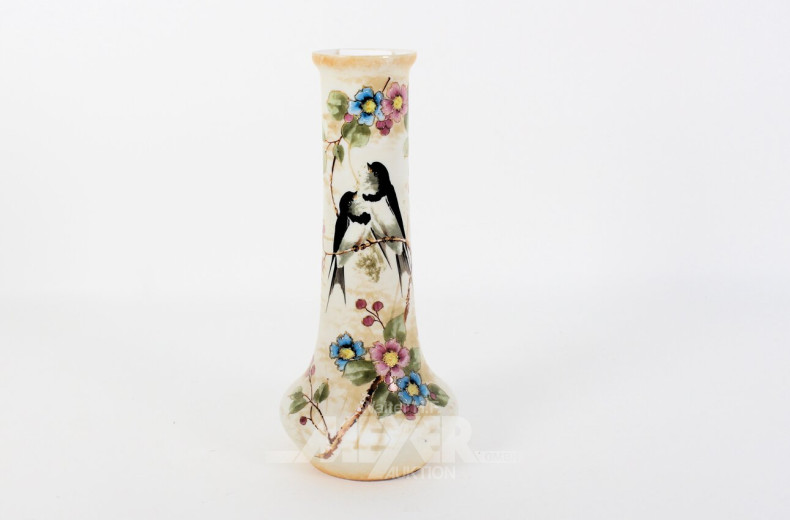 Vase "Schwalben und Blüten"
