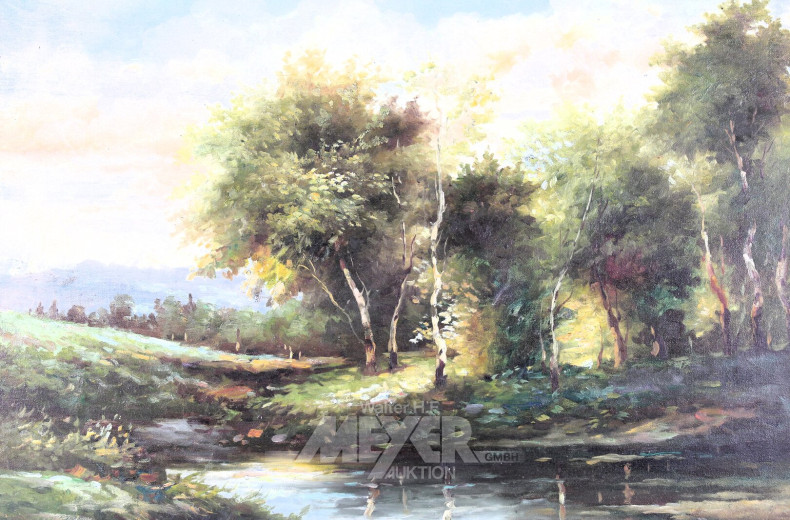Gemälde "Landschaft mit Bachlauf"