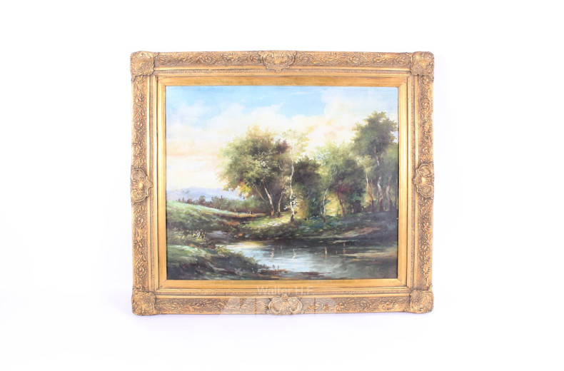 Gemälde "Landschaft mit Bachlauf"