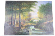 Gemälde "Flusslauf im Wald"