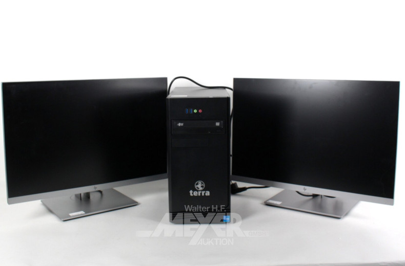 Tower-PC und 2 Monitore, 24"
