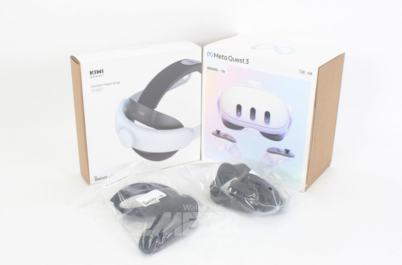 Virtual Reality Brille mit Controllern u. Comfort Head Strap