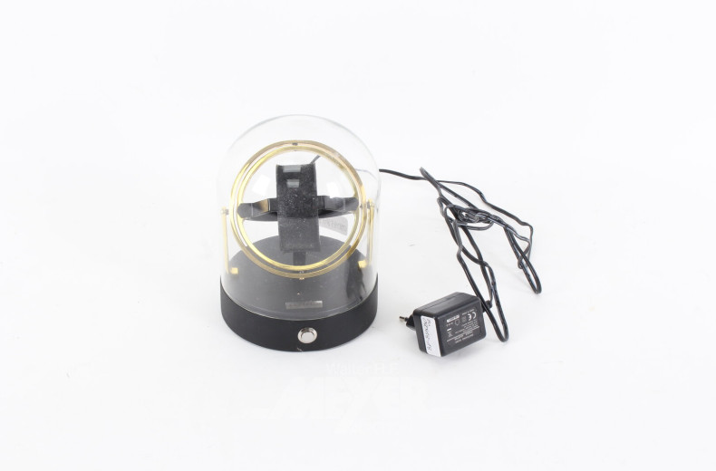 Eleganter 360 Grad-Uhrenbeweger mit Echtglasdom und Metallsockel