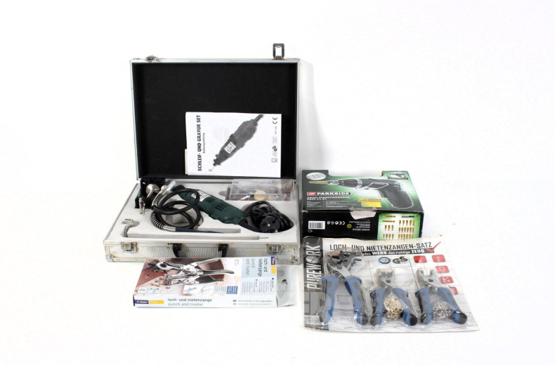2 Handmaschinen: Akku-Stabschrauber, Schleif/Gravur-Set