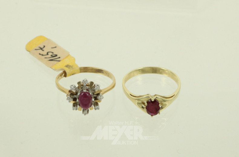 2 Ringe mit Rubin