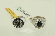 2 Ringe mit Saphiren und Brillanten