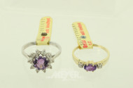 Paar Ringe mit Amethyst und kl. Brillanten