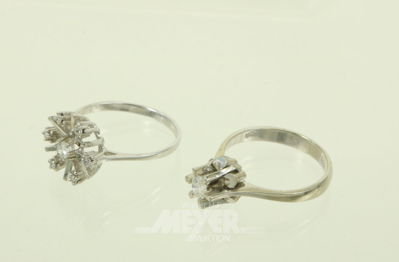 2 Ringe mit Brillanten