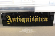 gr. Werbe-Glasschild für Aussenwerbung "Aniquitäten"