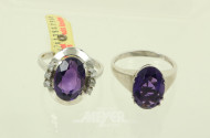 2 Ringe mit großem Amethyst