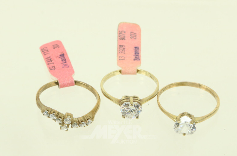 3 Ringe mit Zirkonia