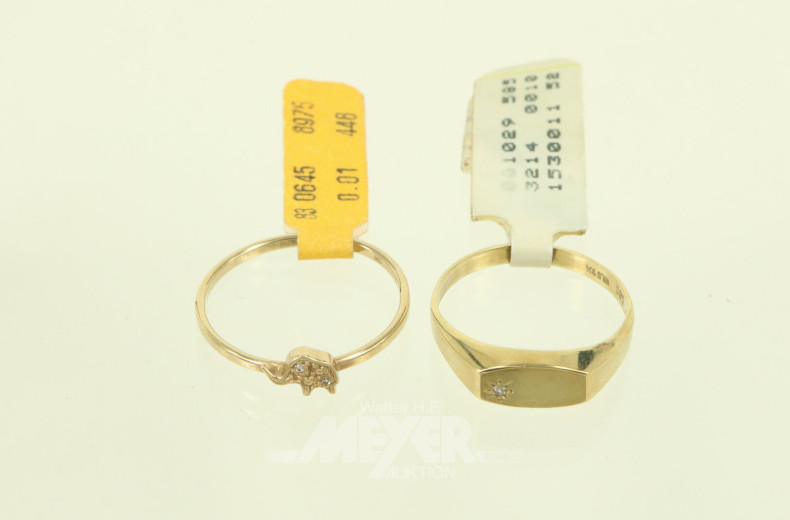 4 Ringe mit sehr kl. Brillanten