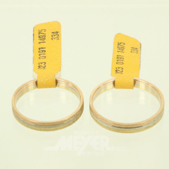 Paar dreifarbige Trauringe