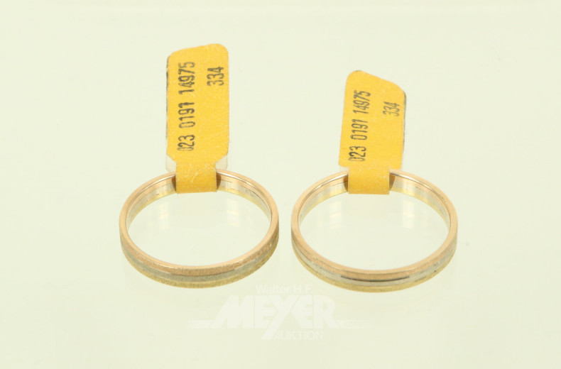 Paar dreifarbige Trauringe