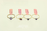 4 Ringe mit kl. Amethyst