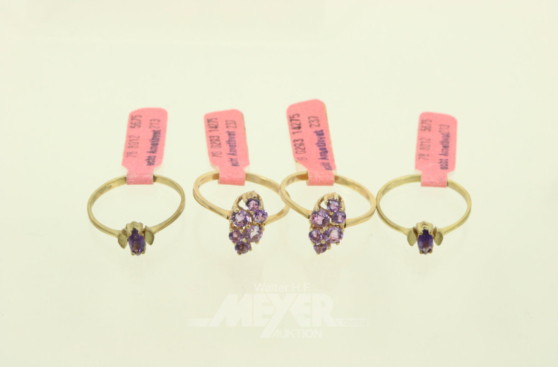 Ringe mit Amethyst-Besatz