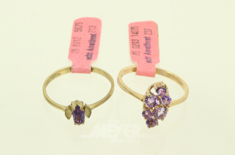 Ringe mit Amethyst-Besatz