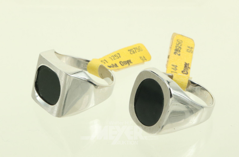 Paar Siegelringe mit Onyxplatte