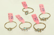 5 Ringe mit Opal und Zirkonia
