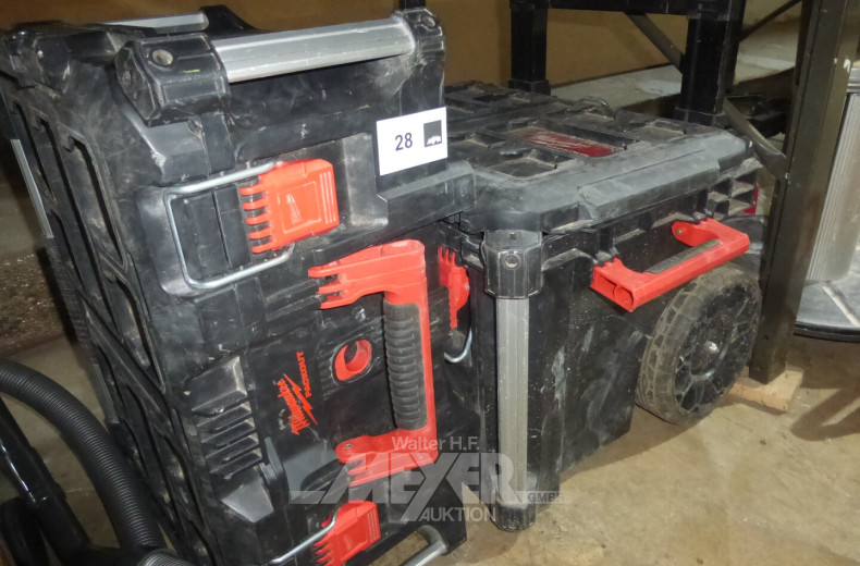 2 Kunststoffwerkzeugkästen, fahrbar