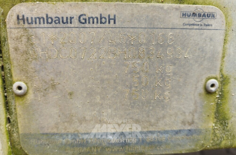 Einachs-Anhänger HUMBAUR