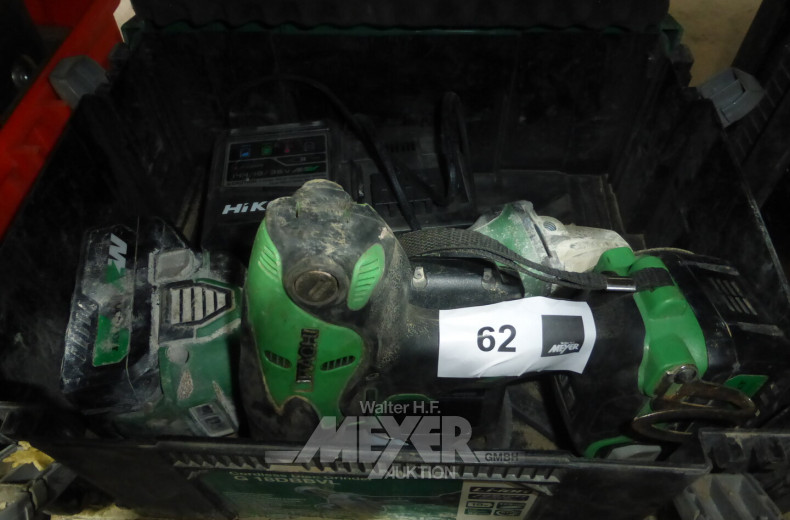 Akkuschrauber und 1 Akku-Winkelschleifmaschine im Koffer