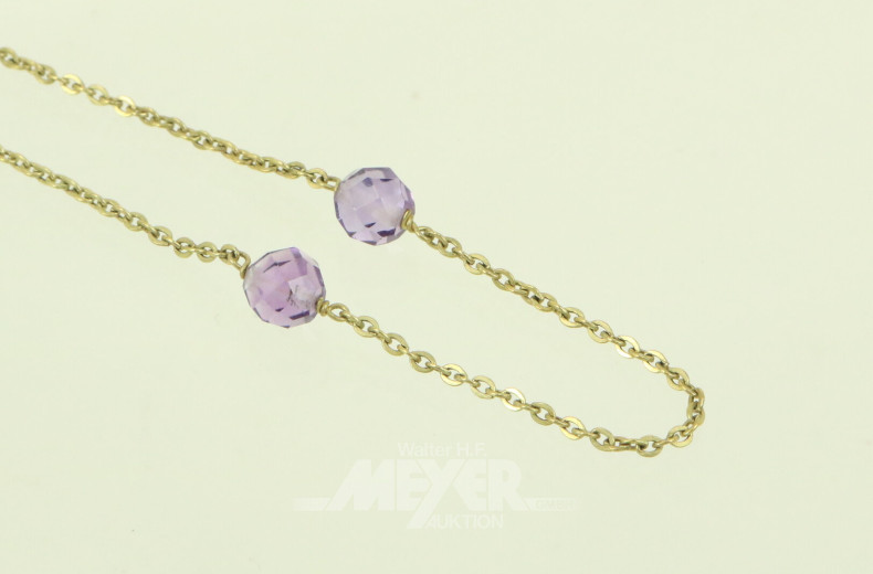 Kette mit 7 Amethystperlen