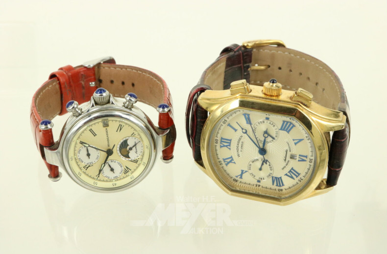 2 Herrenarmbanduhren Atomatic Movement Chronograph