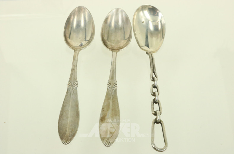 Posten Silberlöffel in verschiedenen Größen