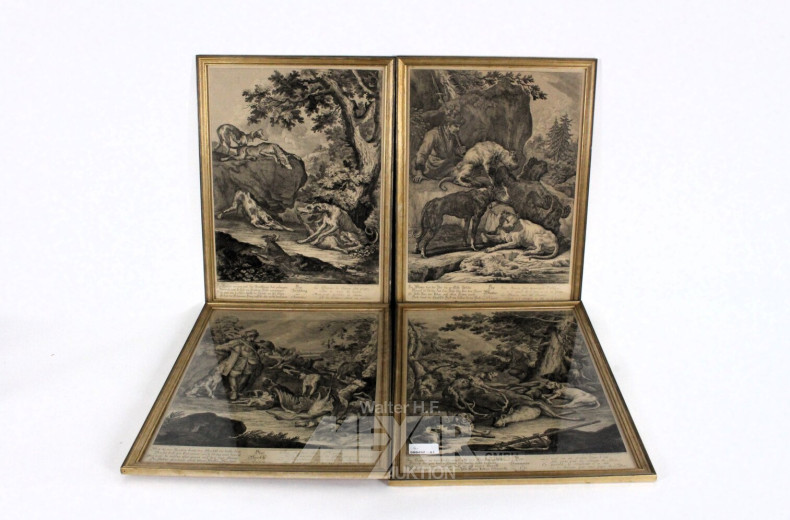 4 Kupferstiche "Jahreszeiten"